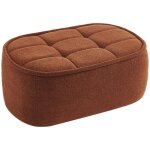 Pouf. repose - pieds pour chauffeuse 1 place boni bouclette textur�e terracotta l 91 x p 63 x h 40cm ...