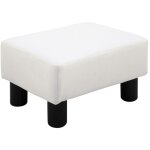 Poufs et repose - pieds chesterfield en similicuir blanc - 40x30x24 cm - rev�tement r�sistant - design ...