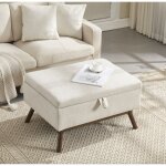 Pouf repose pieds multifonctionnel 80x59x45cm table basse carré tabouret chaussures rangement caché pour ... Pouf repose pieds multifonctionnel 80x59x45cm table basse carré tabouret chaussures rangement caché pour ...