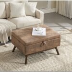 Pouf repose pieds multifonctionnel 80x59x45cm table basse carré tabouret chaussures rangement caché pour ... Pouf repose pieds multifonctionnel 80x59x45cm table basse carré tabouret chaussures rangement caché pour ...