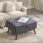 Pouf repose pieds multifonctionnel 80x59x45cm table basse carré tabouret chaussures rangement caché pour ... Pouf repose pieds multifonctionnel 80x59x45cm table basse carré tabouret chaussures rangement caché pour ...