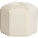 Beliani - pouf rond de chambre salon moderne repose - pieds en velours beige clair wishek