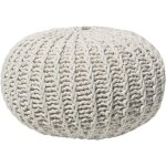 Beliani - pouf rond en coton beige  billes de polystyrne accessoire d'intrieur doux conrad
