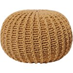 Beliani - pouf rond en coton jaune  billes de polystyrne accessoire d'intrieur conrad
