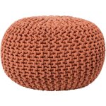 Beliani - pouf rond en coton rouille  billes de polystyrne accessoire d'intrieur conrad
