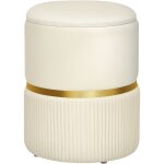 Pouf tabouret repose - pied homcom coffre de rangement, en velours ctel, design moderne, 36 x 36 x ...