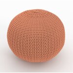 Rendez - vous dco - pouf tricot rond rose poudr d40 cm - elisa
