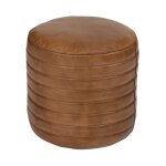 Pouf vintage en cuir gaj 45cm caramel Pouf vintage en cuir gaj 45cm caramel