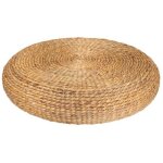 Pouf  wond  - jacinthe d'eau tresse d55 cm - lin - atmosphera createur d'interieur