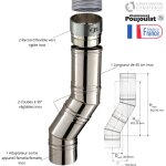 Poujoulat - kit de raccordement spécial insert et foyer avec raccord flexible - kitinox diamètre 180 Poujoulat - kit de raccordement spécial insert et foyer avec raccord flexible - kitinox diamètre 180