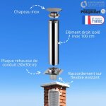 Poujoulat - kit r�hausse conduit isol� pour conduit ma�onn� therminox diam�tre 100