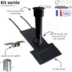 Poujoulat - kit sortie de toit tuile noir concentrique pgi pente 15  30 degrs diamtre conduit concentrique ...