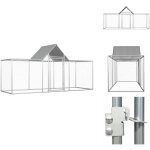 Poulailler 3 x 1 x 1, 5 m acier galvanis - poulailler - coop - cage  poulet - abri pour oiseaux - animal ...