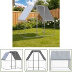 The living store - poulailler argent et gris 2x2x2 m acier galvanis - poulailler - abri animal - coop ...