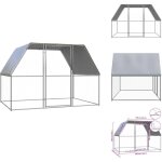 Poulailler argent et gris 3x2x2 m acier galvanis - poulailler - abri animal - coop poule - maison oiseau ...