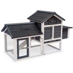 Poulailler en bois anthracite galinette. 3 poules. cage  poule avec enclos