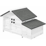 Poulailler en bois avec pondoir - 2 poules - l. 106 x p. 64 x h. 71 cm - blanc - anser