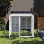Cage � poulets avec enclos anthracite 110 x 201 x 110 cm acier galvanis�