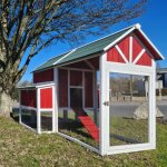 Animal valley - poulailler deluxe rouge toit shingle vert 10 � 12 poules v3. 0