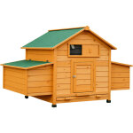 Poulailler - pawhut - pour 4 poules - pondoir, toit imperm�able ouvrable, tiroir amovible - bois de sapin ...