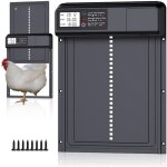 Poulailler porte automatique �lectrique � piles avec minuteur & �cran lcd s�curit� anti - pincement aluminium ...