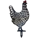 Poule cokot tonka silhouette d�corative � planter noir - nortene