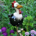 Poule decorative jardin. statues de jardin dr�le ext�rieur f�e jardin d�coration. poulet en r�sine dr�le ...