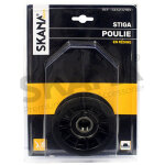 Poulie de traction en r�sine � gorge plate sur roulement. adaptable sur tondeuses autoport�es castelgarden, ...