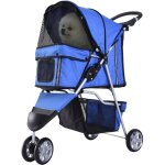 Poussette 2 en 1 pour animaux de compagnie, avec 2 porte - gobelets, panier de rangement, tissu oxford, ...