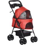 Poussette buggy pliable chien chat panier rangement porte - gobelets tissu 300d oxford imperméable 4 ... Poussette buggy pliable chien chat panier rangement porte - gobelets tissu 300d oxford imperméable 4 ...