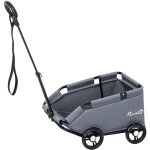 Poussette chien chariot 4 roues pliable avec poigne multidirectionnelle - nombreux quipements - noir ...