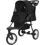 Poussette jogger pliable en noir pour animal de compagnie chien chat petit moyen capacit� de 22 kg 3 ...
