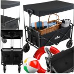 Poussette de plage avec auvent, remorque, 100 kg, noire, pliable, pour les vacances � la plage