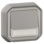 Poussoir inverseur lumineux encastr� plexo ip55 - gris - legrand