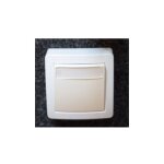 Poussoir lumineux porte �tiquette saillie 1f blanc casse 9010 complet avec cadre et voyant alrea schneider ...