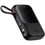 Powerbank qpow pro + 10 000 mah avec câble usb - c et écran - noir Powerbank qpow pro + 10 000 mah avec câble usb - c et écran - noir