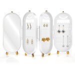 Alovez - présentoir à boucles d'oreilles pliable avec miroir, organiseur pour boucles d'oreilles et clous ... Alovez - présentoir à boucles d'oreilles pliable avec miroir, organiseur pour boucles d'oreilles et clous ...