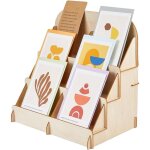 Pr�sentoir de cartes en bois � 6 �tag�res auto - installantes, organisateur artisanat, dimensions 30x20x30cm ...