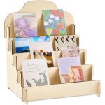 Pr�sentoir pour cartes de v?ux � 5 niveau, pr�sentoir carte en bois postale pr�sentoirs portables support ...