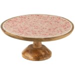 Prsentoir  gteaux mosaque c?ur en bois  freddy  30cm rose