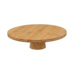Prsentoir  gteaux rond  bambou  28cm beige