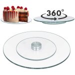 Pr�sentoir � g�teaux rotatif en verre pour g�teaux, assiette, 30 cm
