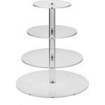 Presentoir a gateau, support gteaux rond acrylique support alimentaire 4 niveaux pour mariage anniversaire ...