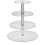 Presentoir a gateau, support g�teaux rond acrylique support alimentaire 4 niveaux pour mariage anniversaire ...