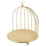 Pr�sentoir � g�teaux vintage en fer forg� en forme de cage � oiseaux ? coupe dor�e pour cupcakes et desserts ...