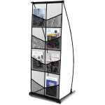 Presentoir a litterature , 4 niveaux, 8 compartiments, porte - brochures et magazines en maille, organisateur ...