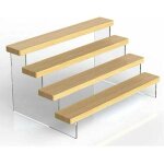 Pr�sentoir marches � 4 niveaux en acrylique, �tag�re � escalier bois organisateur d�coration de collection ...