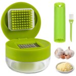 Presse - ail avec outil �plucheur en silicone et brosse de nettoyage, 304 inox set de coupe ail garlic ...