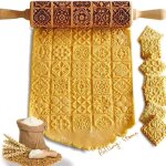 Presse � biscuits en bois avec rouleau et tampon, orn�e de motifs vintage et traditionnels, id�ale pour ...