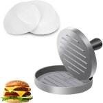 Presse � hamburger, presse � hamburger avec 100 feuilles antiadh�sives, moule � hamburger en aluminium, ...